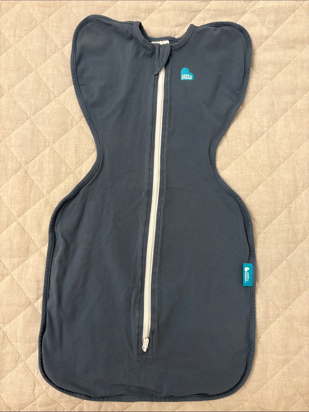 Love to Dream Navy Zip Sleep Sack with White Trim